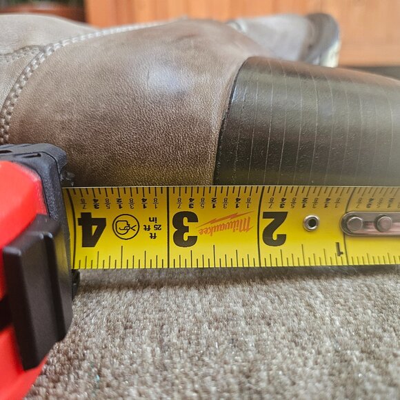 Frye Women's Engineer Harness Boot 8 B Stacked Heel Taupe Grey - Picture 5 of 6